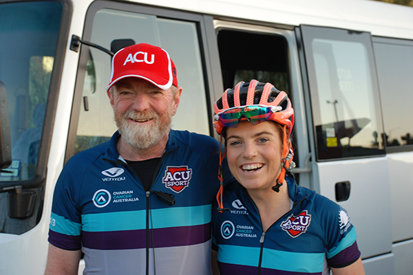Joe and his ACU graduate daughter Kate at start of 2019 M2M