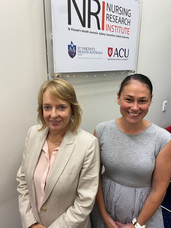 Professor Sandy Middleton, Director of the ACU Nursing Research Institute and Lauren Christie,  Senior Implementation Science Research Fellow - Allied Health.