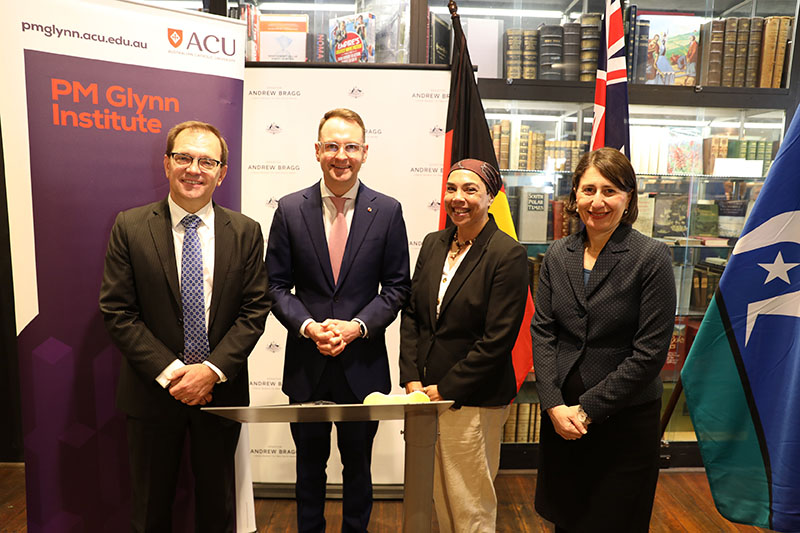  Vice-Chancellor Professor Zlatko Skrbis, Senator Andrew Bragg, Therese Ardler and Premier for NSW the Hon. Gladys Berejiklian