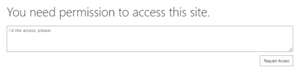  screenshot that says "you need permission to access this site"