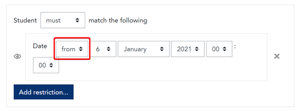 Restrict date from setting