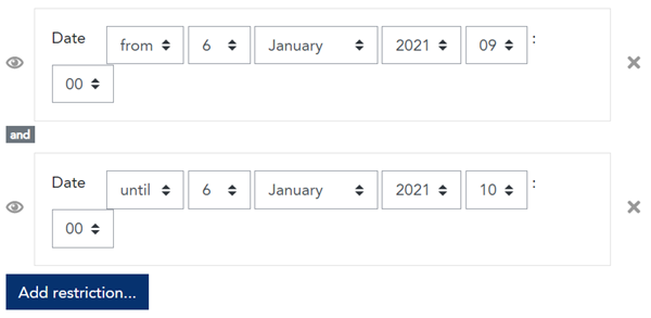 Restrict date until setting