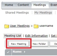 The new meeting button