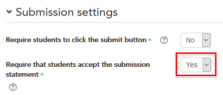 Submission statement setting