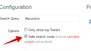Tick the box for Safe search mode