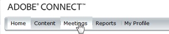 click meetings tab