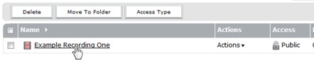 click name of recording