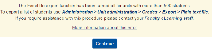 Error message