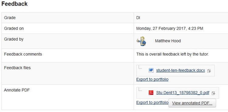 The Feedback section