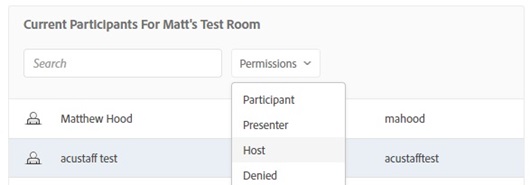 Changing the participants role