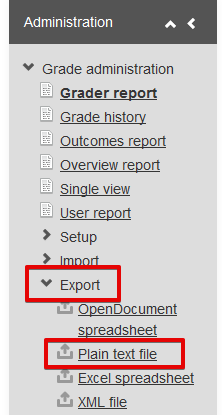Grades Plaintext export