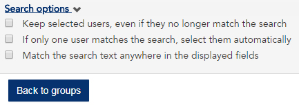 a screenshot of the search option available to you from the Groups page