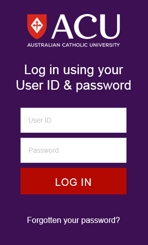 Log in using your User ID