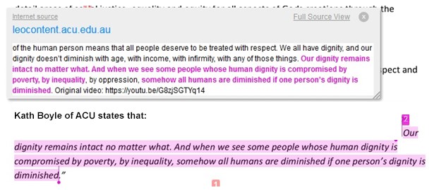 misquoted text matches