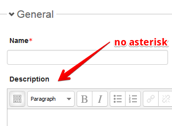 optional fields have no asterisk next to the field name