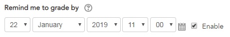 The date setting to be reminded by