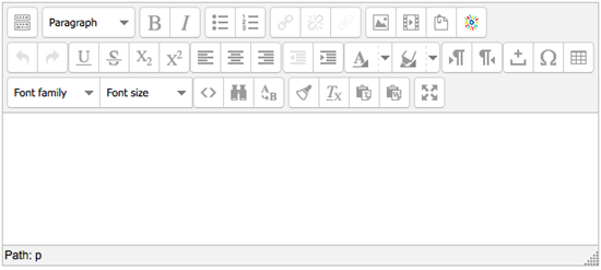 Expanded menu in the Text Editor