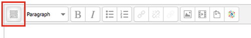 Location of the Toolbar Toggle button
