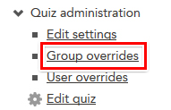 Group overrides link in admin