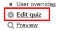 Edit Quiz link in menu